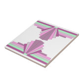 Art-Deco-Muster in Rosa und Grün Fliese (Seite)
