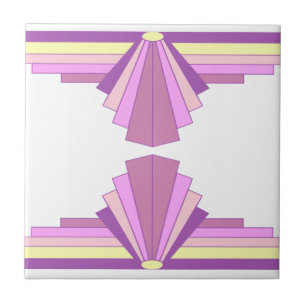Art Deco Muster in rosa und Lila Fliese
