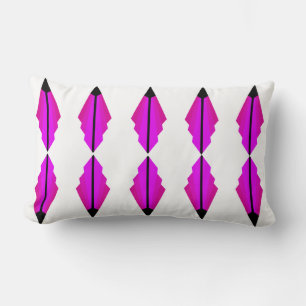 Art Deco Muster in Rosa und Schwarz Lendenkissen