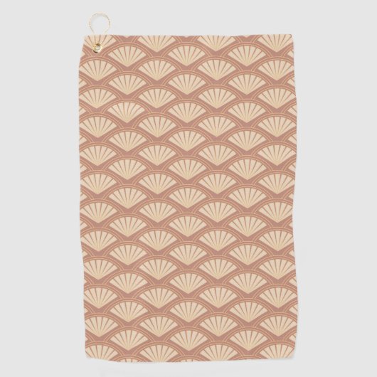 Art-Déco-Muster in Rose Golfhandtuch (Vorderseite)