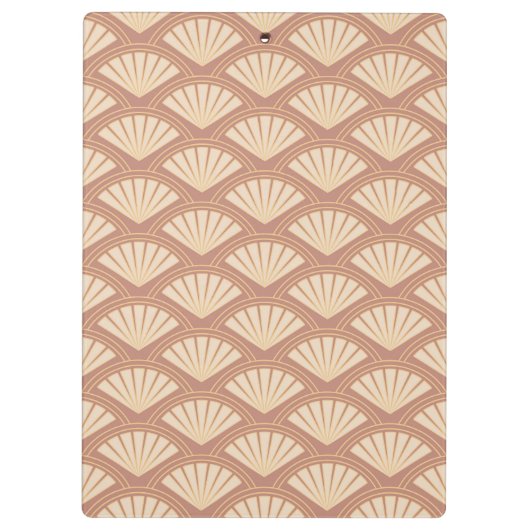Art-Déco-Muster in Rose Klemmbrett (Rückseite)