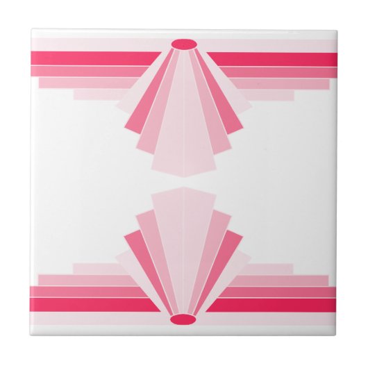 Art Deco Muster in Rose Rosa Fliese (Vorderseite)