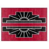 Art Deco Muster in Rot Basierend auf dem Deko der Schneidebrett (Vorderseite)