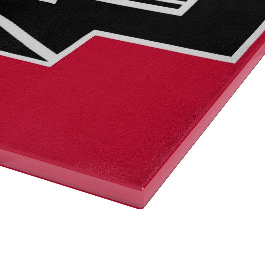 Art Deco Muster in Rot Basierend auf dem Deko der Schneidebrett (Ecke)