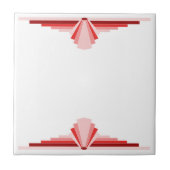 Art-Déco-Muster in Rot Fliese (Vorderseite)