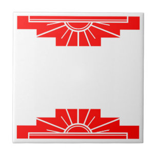 Art Deco Muster in Rot Fliese