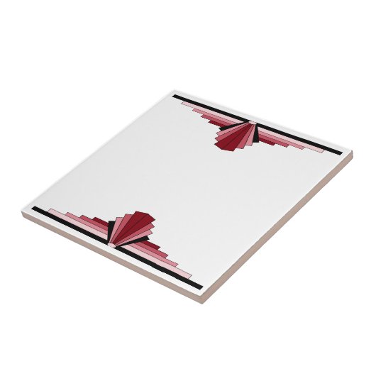 Art Deco Muster in Rot Fliese (Seite)