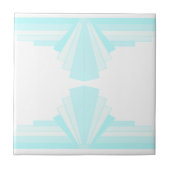 Art Deco Muster in Soft Aquamarin Fliese (Vorderseite)