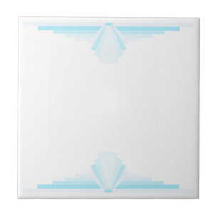 Art Deco Muster in Soft Blue Fliese