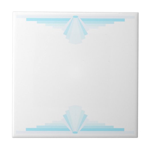 Art Deco Muster in Soft Blue Fliese (Vorderseite)