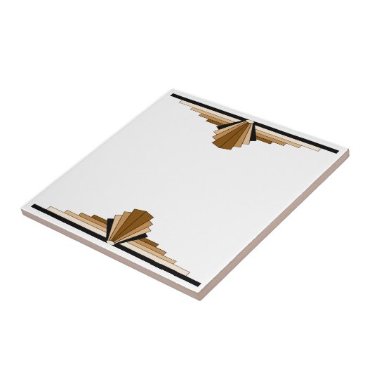 Art-Déco-Muster in Tan Fliese (Seite)