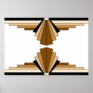 Art Deco Muster in Tans Poster
