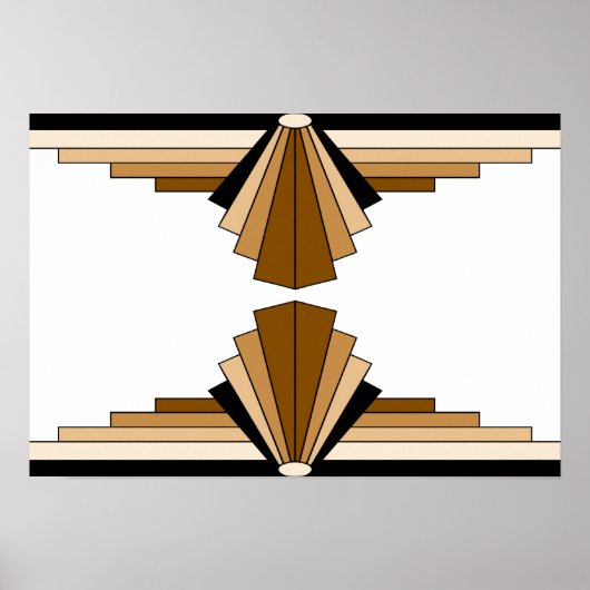 Art Deco Muster in Tans Poster (Vorne)