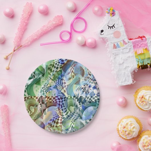 Art-Deco-Muster - in Tiefe und optische Illusion Pappteller (Party)