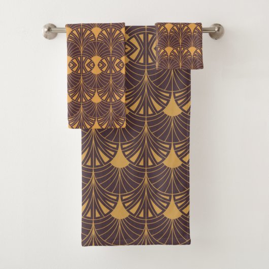 Art Deco-Muster mit fächerförmigen Motiven Badhandtuch Set (Insitu)