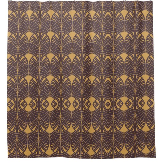 Art Deco-Muster mit fächerförmigen Motiven  Duschvorhang (Vorderseite)