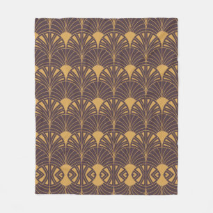 Art-Deco-Muster mit fächerförmigen Motiven Fleecedecke