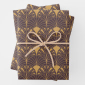 Art Deco-Muster mit fächerförmigen Motiven Geschenkpapier Set (Beispiel)
