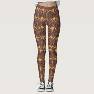 Art-Deco-Muster mit fächerförmigen Motiven Leggings