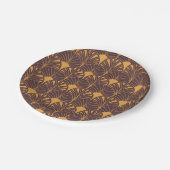Art Deco-Muster mit fächerförmigen Motiven  Pappteller (Schrägansicht)