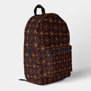 Art-Deco-Muster mit geometrischen Diamantformen Bedruckter Rucksack