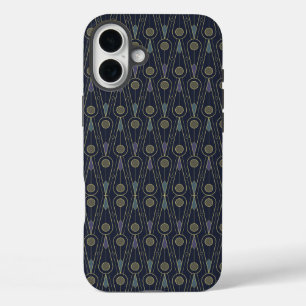 Art-Deco-Muster mit geometrischen Formen in Gold iPhone 16 Plus Hülle