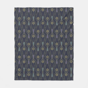 Art-Deco-Muster mit geometrischen Formen in Gold Fleecedecke