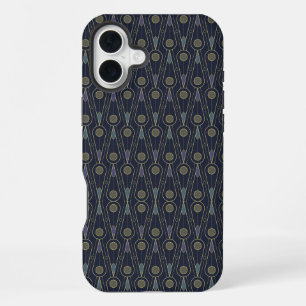 Art-Deco-Muster mit geometrischen Formen in Gold iPhone 16 Plus Hülle