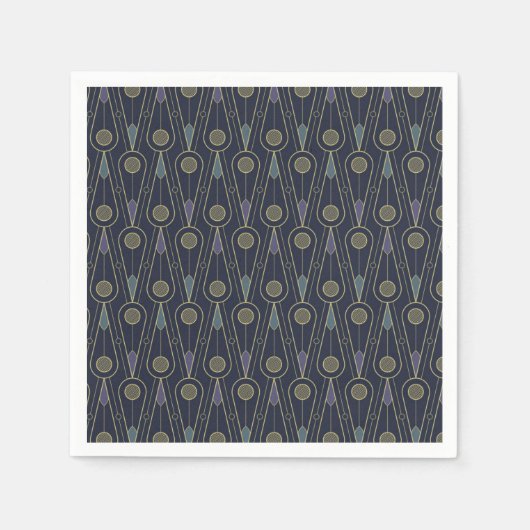 Art-Deco-Muster mit geometrischen Formen in Gold Serviette (Vorderseite)
