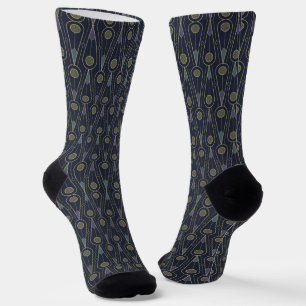 Art-Deco-Muster mit geometrischen Formen in Gold Socken