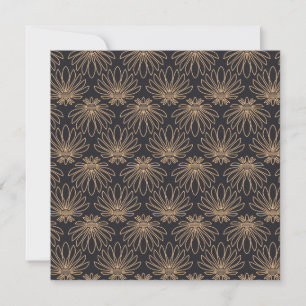 Art Deco-Muster mit goldenen Blumenmotiven Dankeskarte