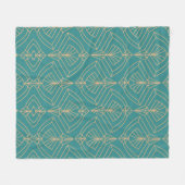 Art Deco-Muster mit goldenen geometrischen Formen  Fleecedecke (Vorderseite (Horizontal))