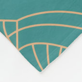 Art Deco-Muster mit goldenen geometrischen Formen  Fleecedecke (Ecke)