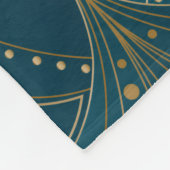 Art Deco-Muster mit goldenen geometrischen Formen Fleecedecke (Ecke)