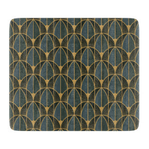 Art Deco-Muster mit goldenen geometrischen Formen Schneidebrett