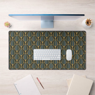 Art Deco-Muster mit goldenen geometrischen Formen  Schreibtischunterlage
