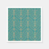 Art Deco-Muster mit goldenen geometrischen Formen Serviette (Vorderseite)