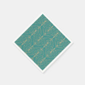 Art Deco-Muster mit goldenen geometrischen Formen Serviette (Ecke)