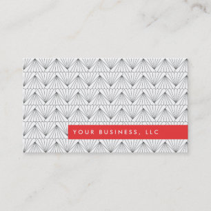 Art-Deco-Muster mit Red Bar Business Card Design Visitenkarte