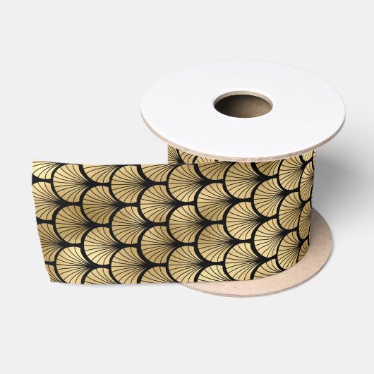 Art Deco-Muster mit Strahlenfächer-Motiv Satinband (Spule)