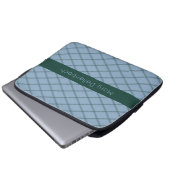 Art-Deco-Muster mit Wald-Name-Streifen Laptopschutzhülle (Vorne Knopf)