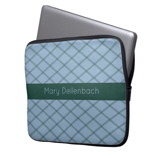 Art-Deco-Muster mit Wald-Name-Streifen Laptopschutzhülle (Vorderseite Links)