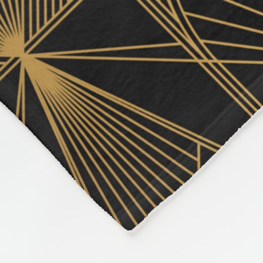 Art Deco Muster. Nahtlose schwarze und goldene Bac Fleecedecke (Ecke)