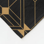 Art Deco Muster. Nahtlose schwarze und goldene Bac Fleecedecke (Ecke)