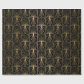 Art Deco Muster. Nahtlose schwarze und goldene Bac Geschenkpapier (Flach)