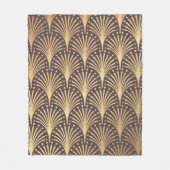 Art Deco Muster. Nahtloser goldener Hintergrund. M Fleecedecke (Vorderseite)