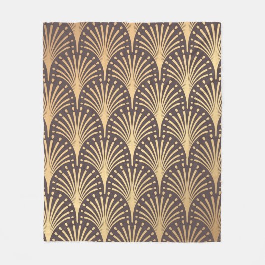 Art Deco Muster. Nahtloser goldener Hintergrund. M Fleecedecke (Vorderseite)