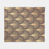 Art Deco Muster. Nahtloser goldener Hintergrund. M Fleecedecke (Vorderseite (Horizontal))