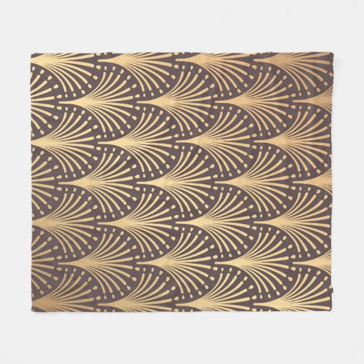 Art Deco Muster. Nahtloser goldener Hintergrund. M Fleecedecke (Vorderseite (Horizontal))