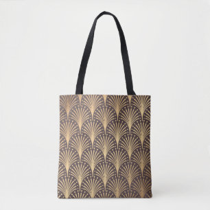 Art Deco Muster. Nahtloser goldener Hintergrund. M Tasche